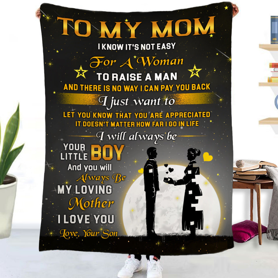 Flannel Blanket with Text