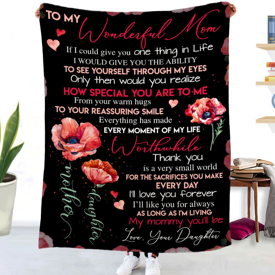Flannel Blanket with Text