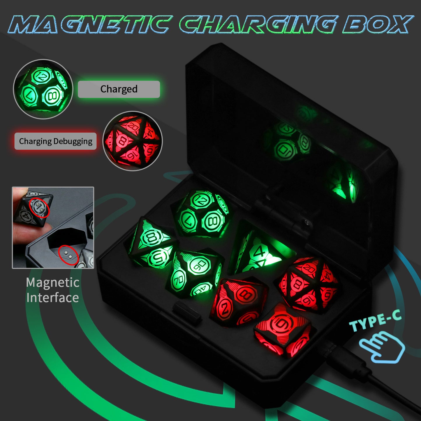 Rechargeable Glowing LED Dice