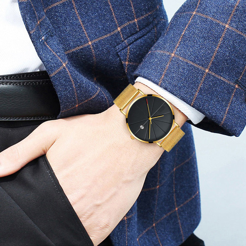 Simple Creative Calendar Men's Waterproof Quartz Watch
