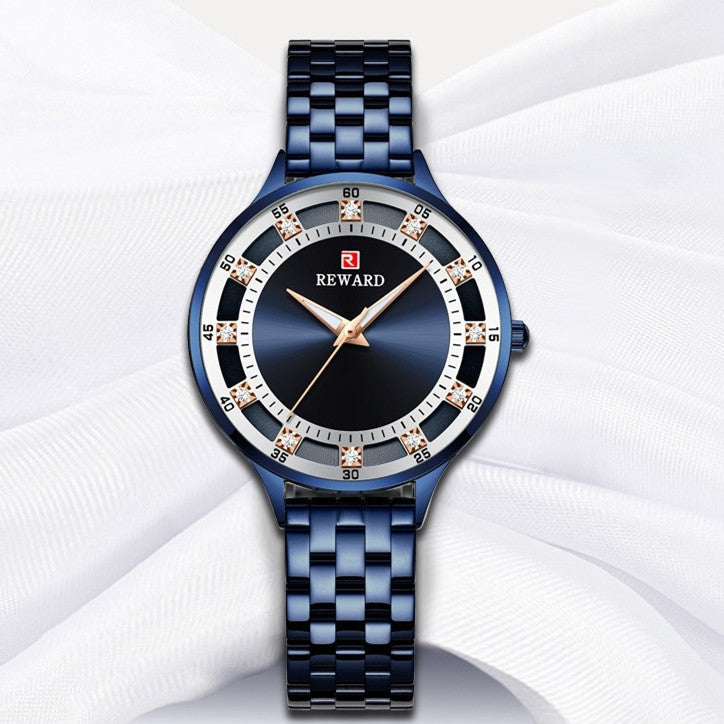 REWARD Fashion Steel Belt Quartz Diamond Women's Watch