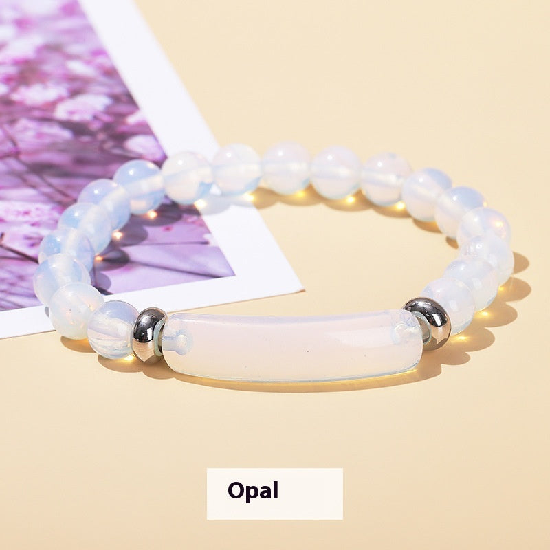 Natural Gemstone Bead Stretch Bracelet