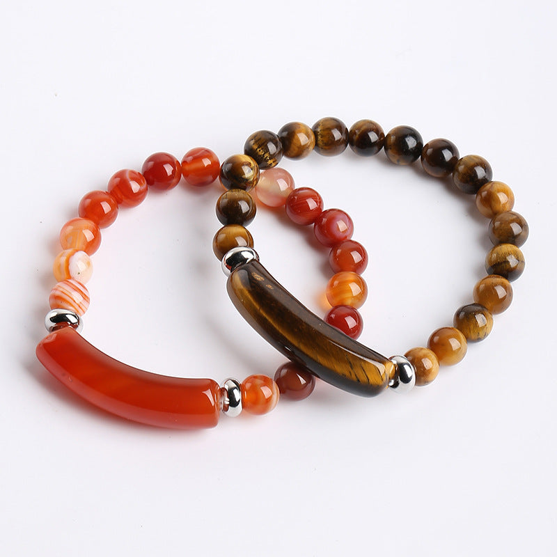 Natural Gemstone Bead Stretch Bracelet