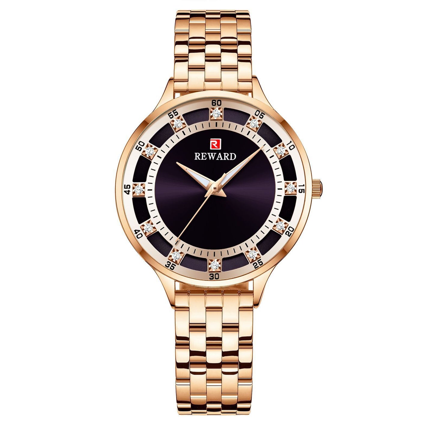 REWARD Fashion Steel Belt Quartz Diamond Women's Watch