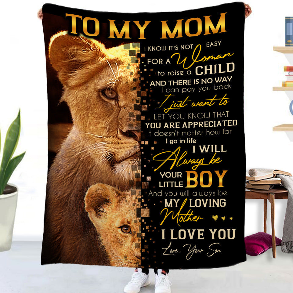 Flannel Blanket with Text
