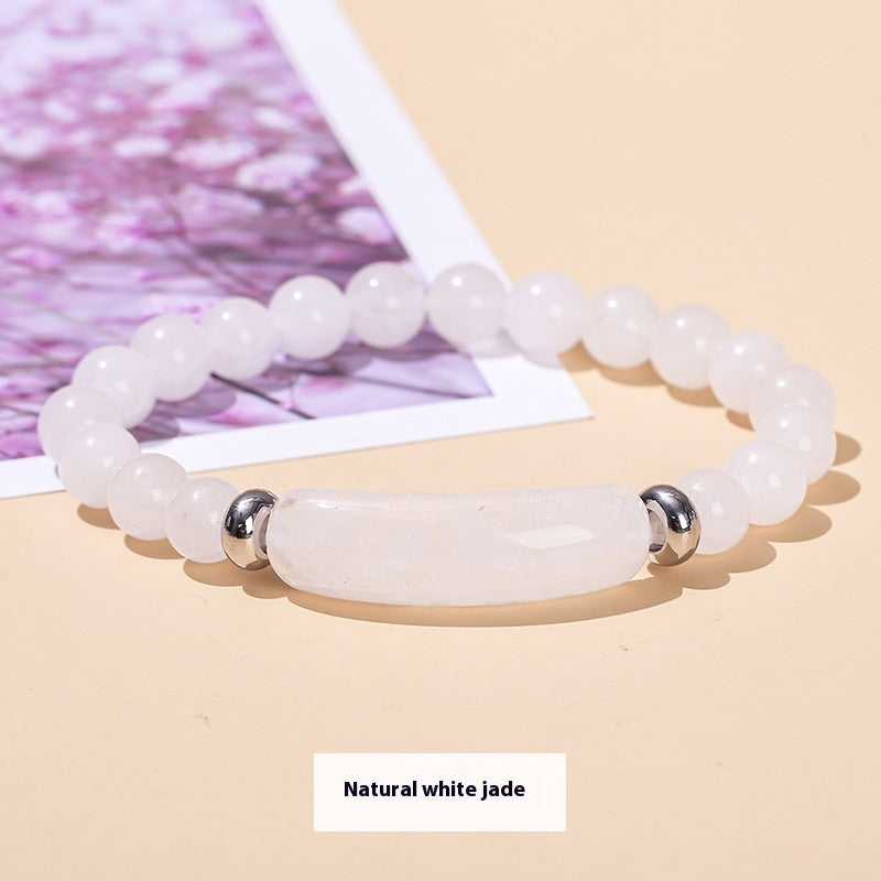 Natural Gemstone Bead Stretch Bracelet