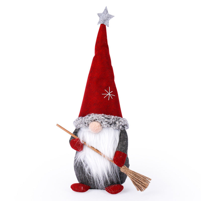 Rudolph Santa Claus Broom Gnome Doll