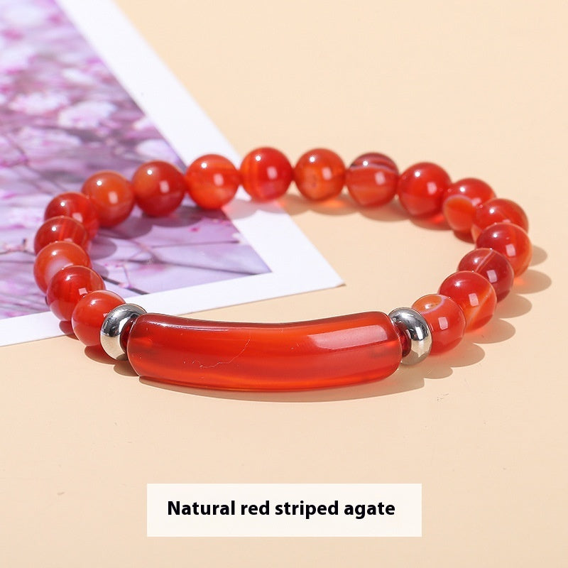 Natural Gemstone Bead Stretch Bracelet