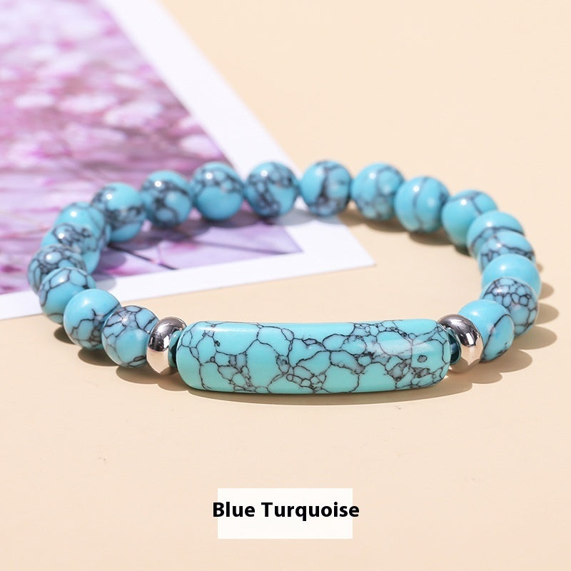 Natural Gemstone Bead Stretch Bracelet