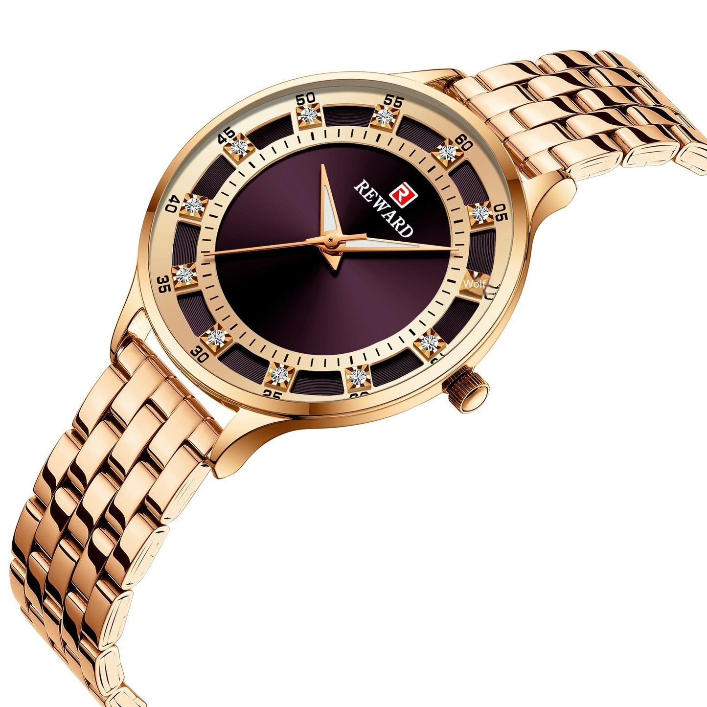 REWARD Fashion Steel Belt Quartz Diamond Women's Watch