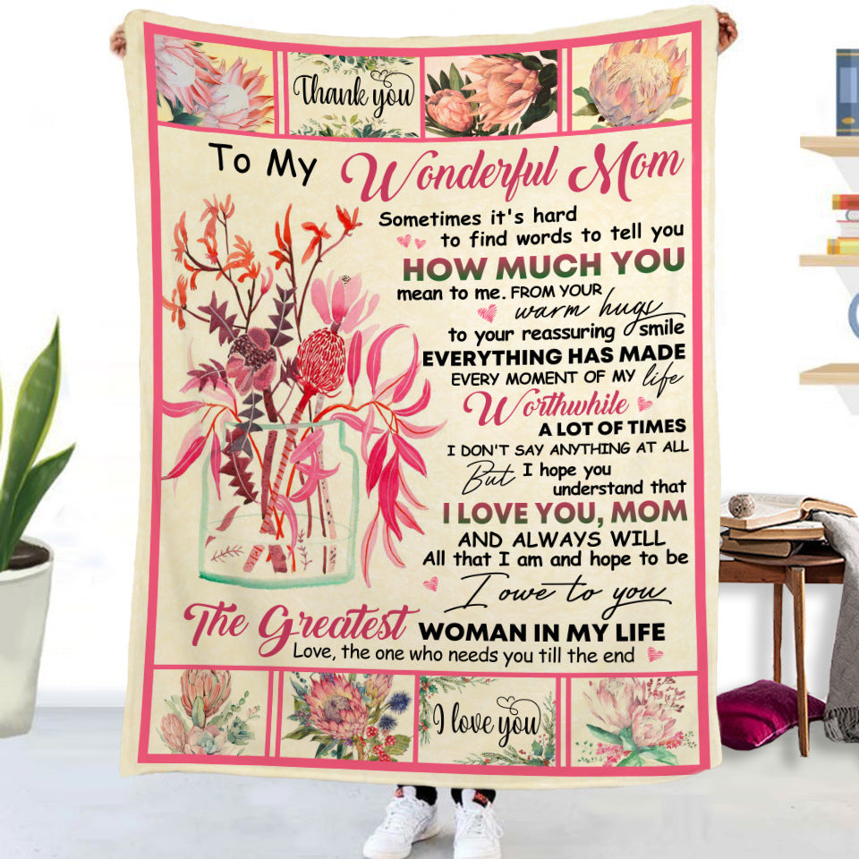 Flannel Blanket with Text