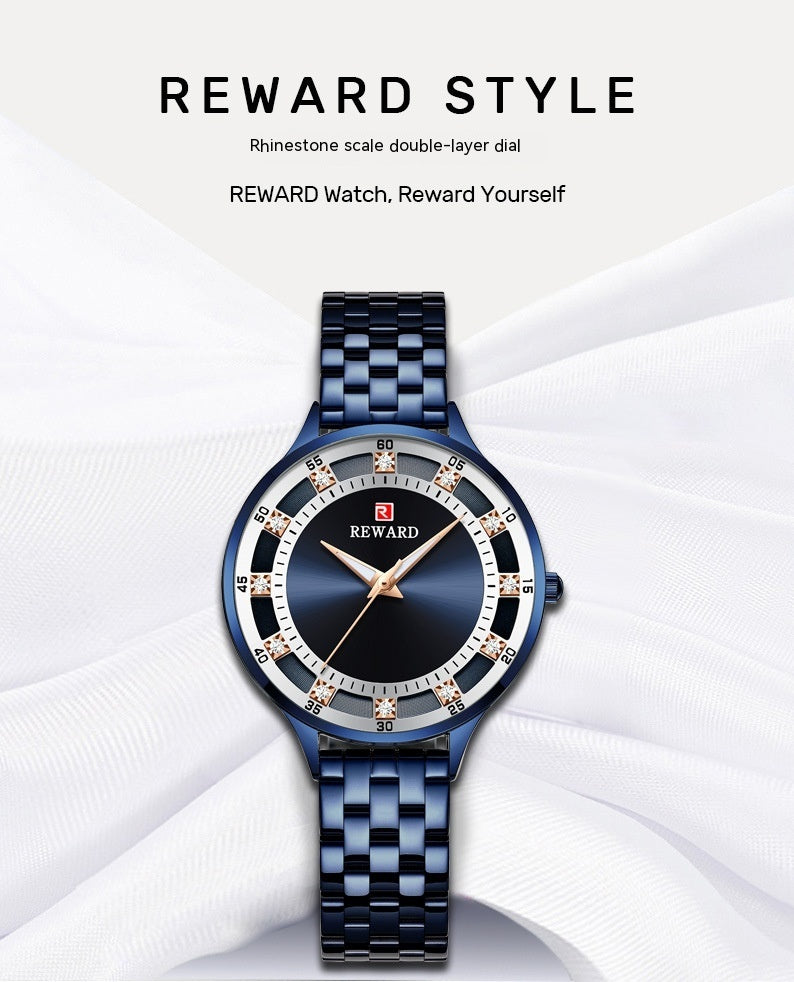 REWARD Fashion Steel Belt Quartz Diamond Women's Watch