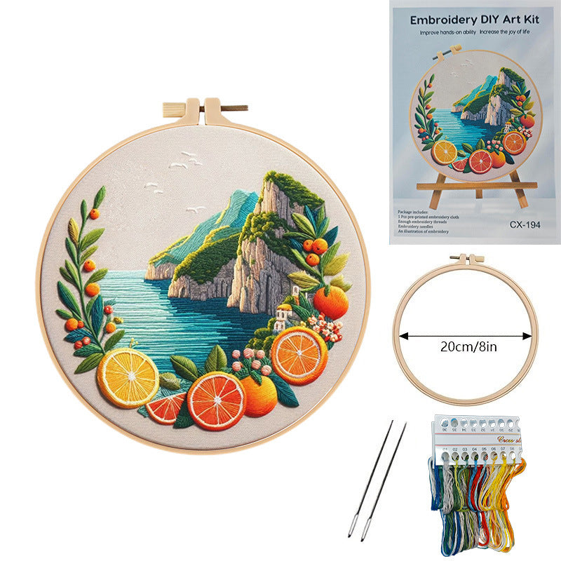 Embroidery Diy Material Package Mountain Coast Series