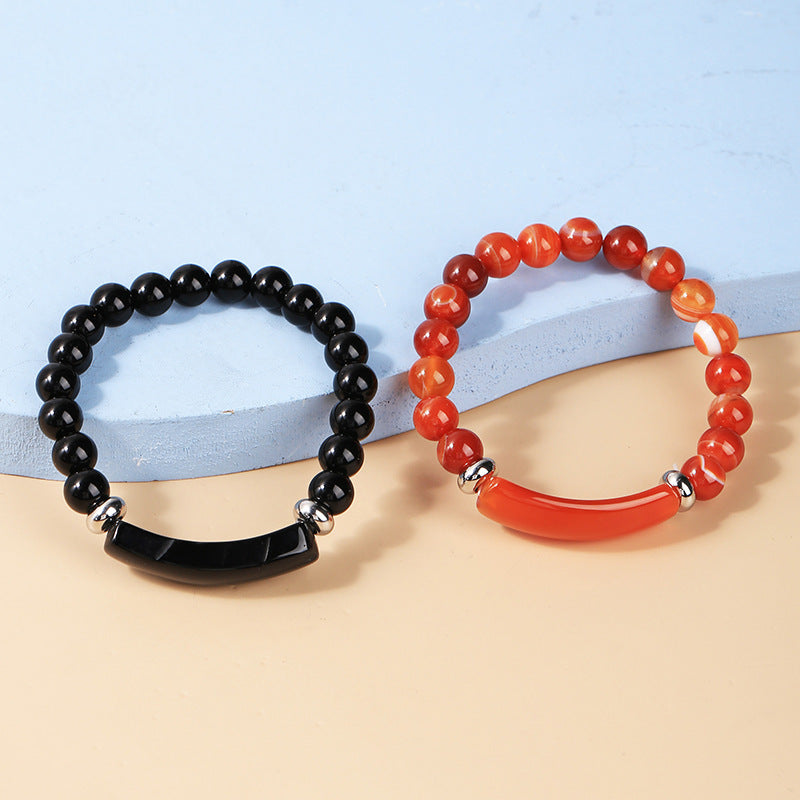 Natural Gemstone Bead Stretch Bracelet