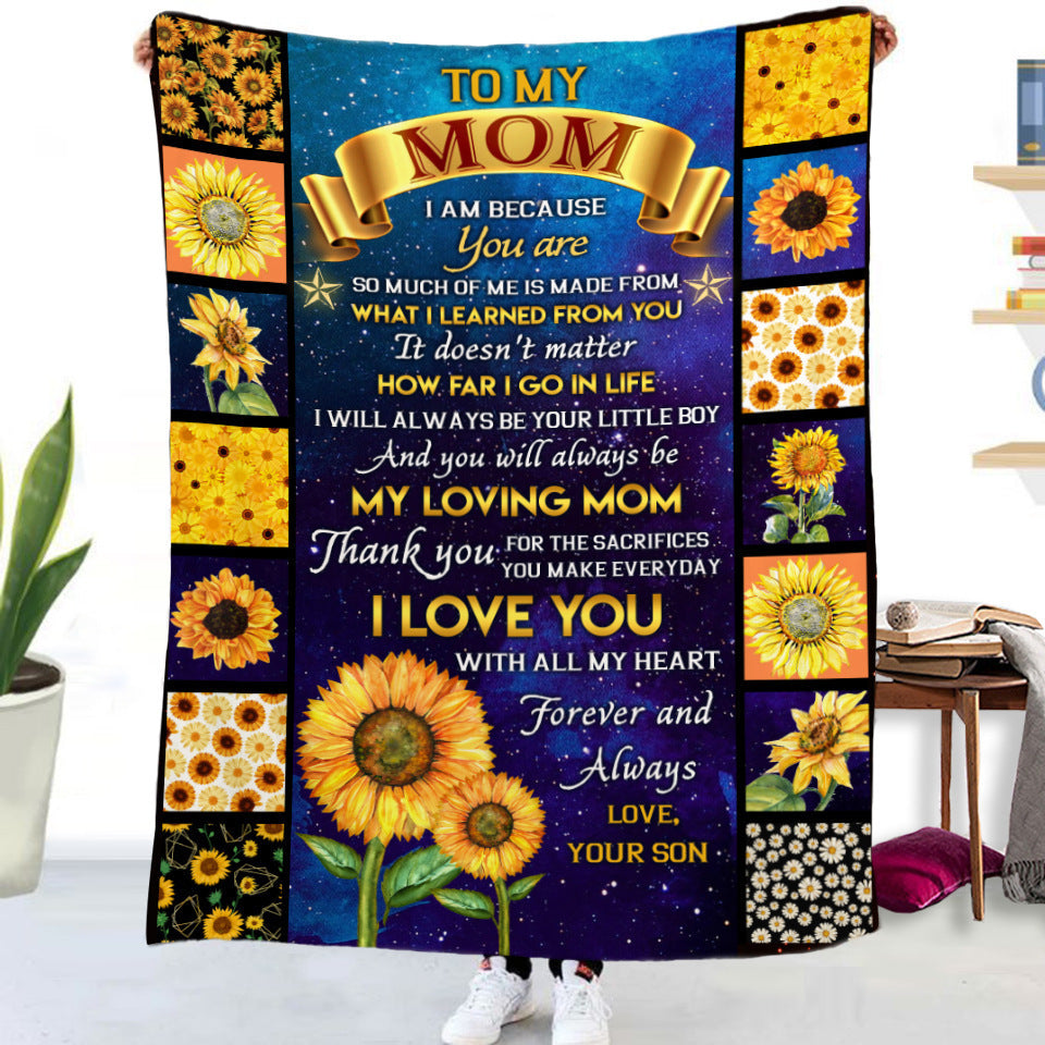 Flannel Blanket with Text