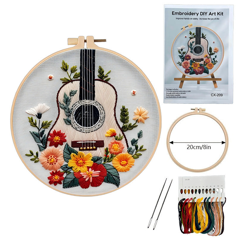 Guitar Flower Embroidery Diy Material
