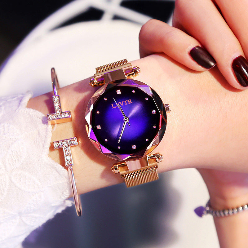 Women's Starry Quartz Lazy Magnet Strap Watch