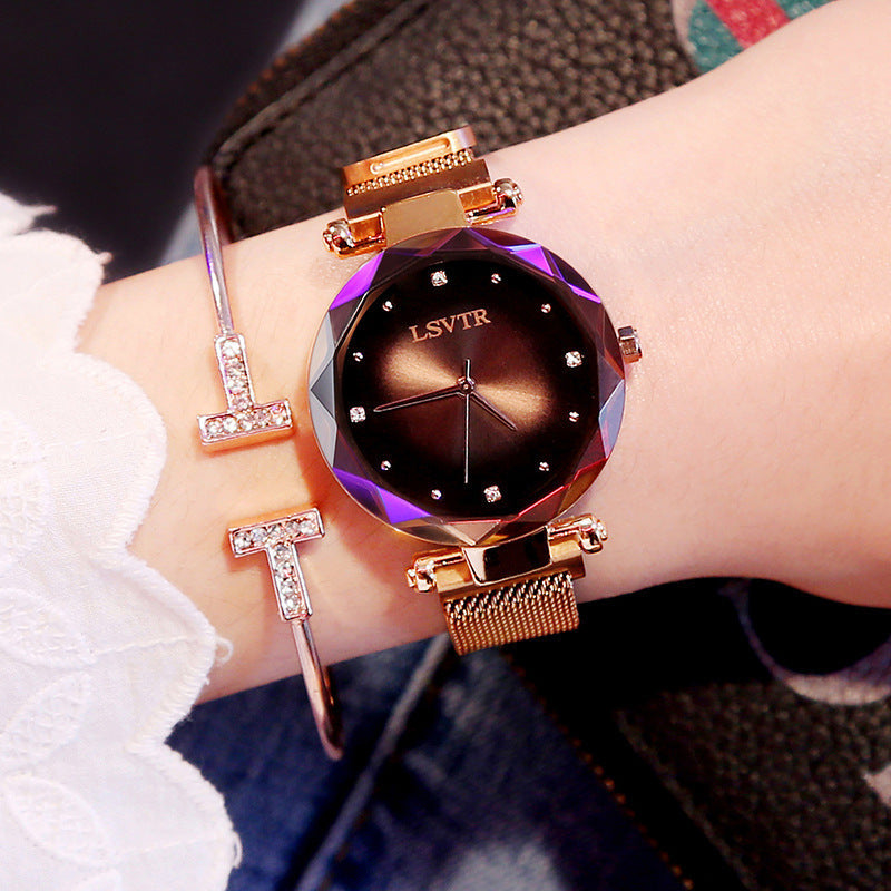 Women's Starry Quartz Lazy Magnet Strap Watch