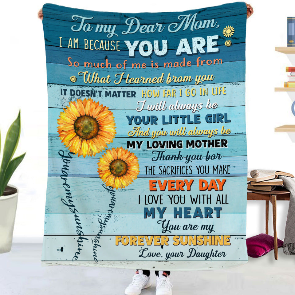 Flannel Blanket with Text