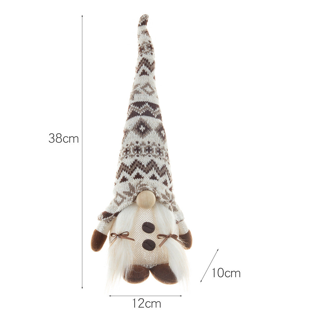 Knitted Doll with Decorative Ornaments in a Long Hat