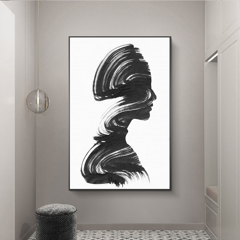 Modern Grey White Woman Wall Art