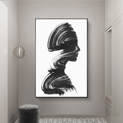 Modern Grey White Woman Wall Art