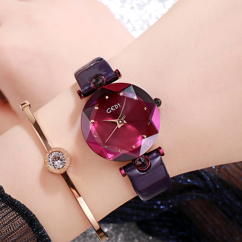 GEDI Diamond Watch with Strap Leather
