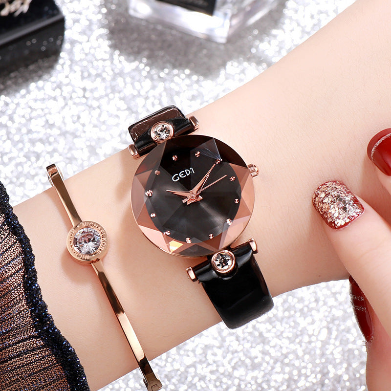 GEDI Diamond Watch with Strap Leather