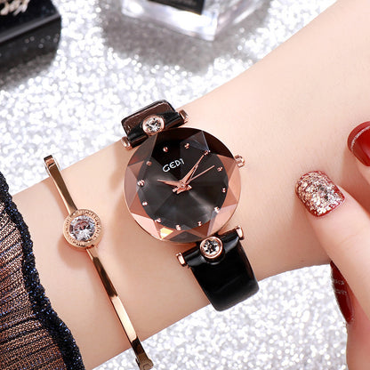 GEDI Diamond Watch with Strap Leather