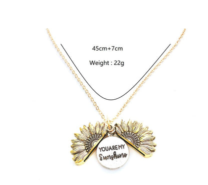 Sunflower Lettering Necklace