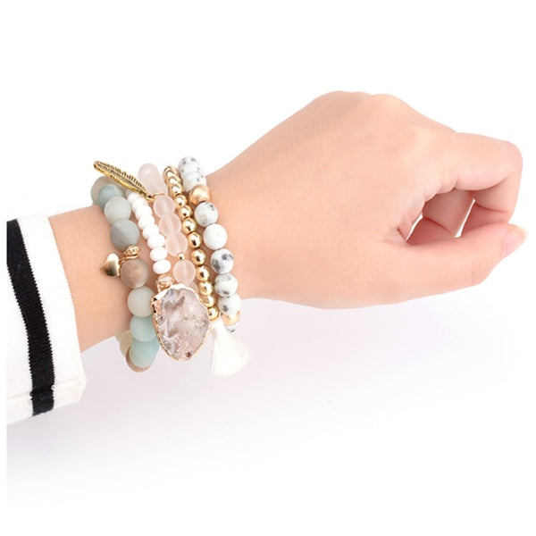Stone bead bracelet