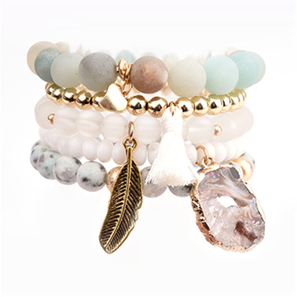 Stone bead bracelet