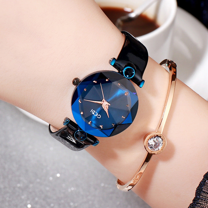 GEDI Diamond Watch with Strap Leather