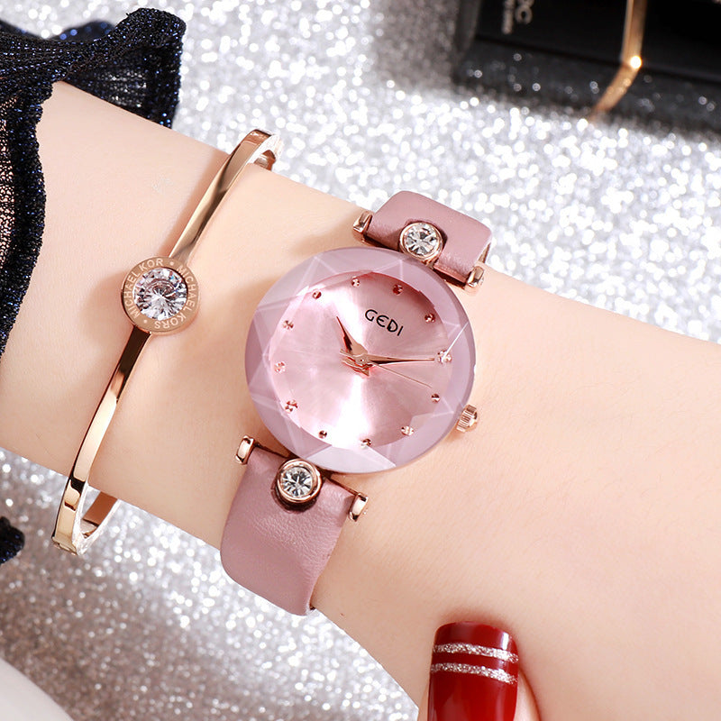 GEDI Diamond Watch with Strap Leather