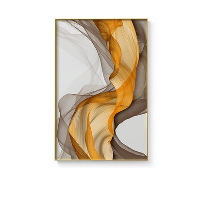 Abstract Yellow Grey Canvas Painting