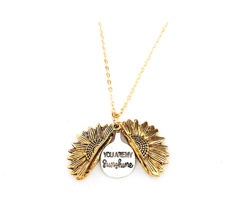 Sunflower Lettering Necklace