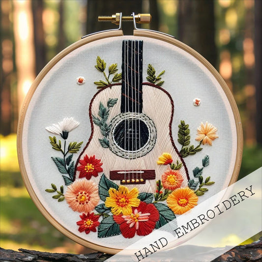 Guitar Flower Embroidery Diy Material