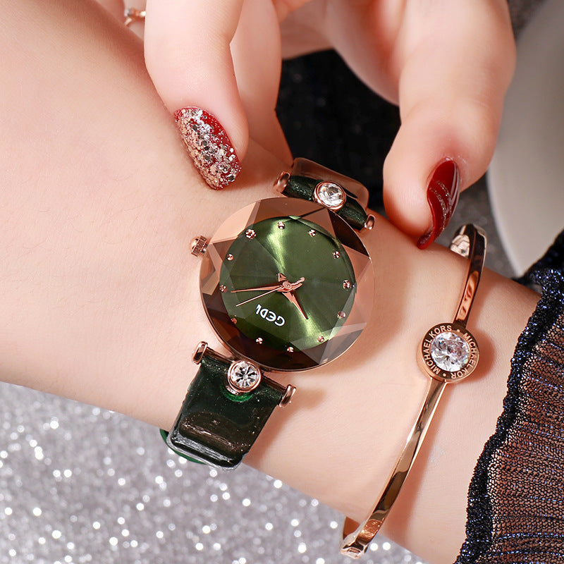 GEDI Diamond Watch with Strap Leather