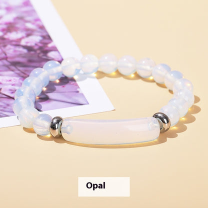Natural Gemstone Bead Stretch Bracelet