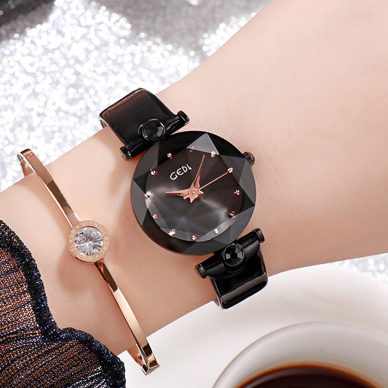 GEDI Diamond Watch with Strap Leather