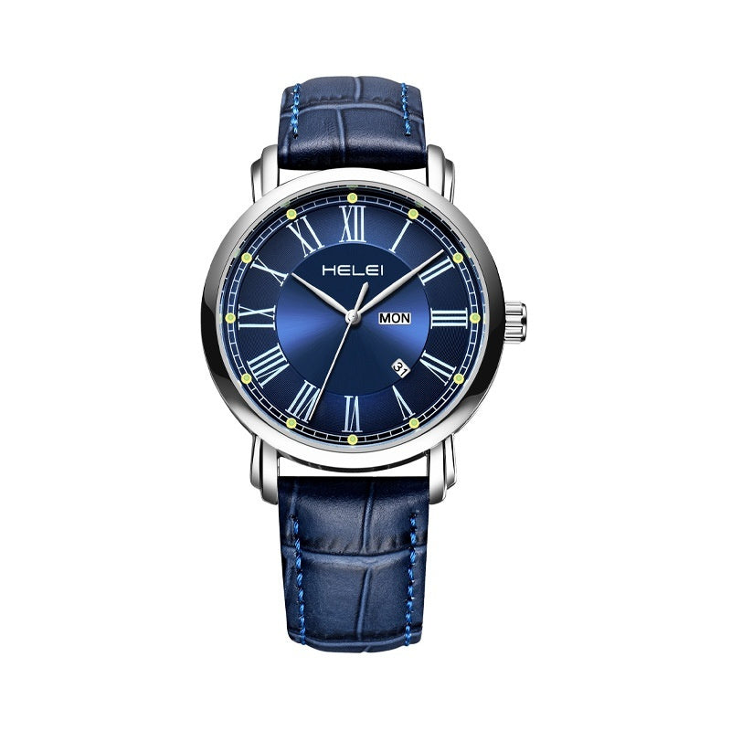 HELEI Business Leather Quartz Watch for Men