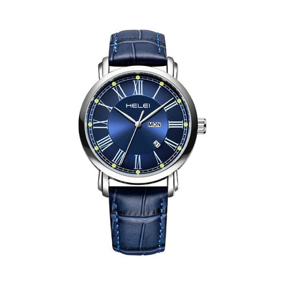 HELEI Business Leather Quartz Watch for Men