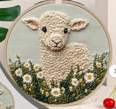 Cute Sheep Embroidery Diy Materials