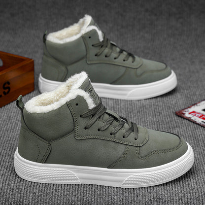 Men's High-top Winter Warm Fleece-lined Casual Sneakers