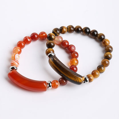 Natural Gemstone Bead Stretch Bracelet