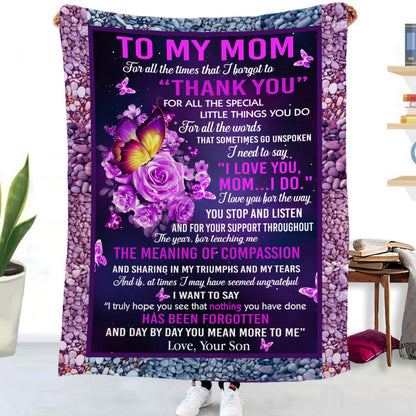Flannel Blanket with Text