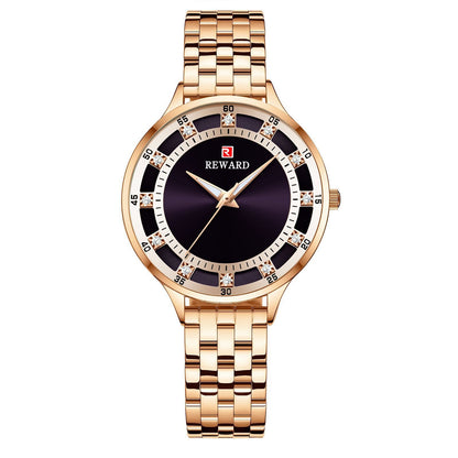 REWARD Fashion Steel Belt Quartz Diamond Women's Watch