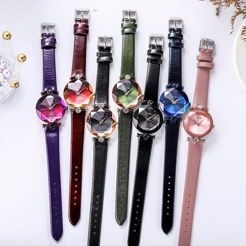 GEDI Diamond Watch with Strap Leather