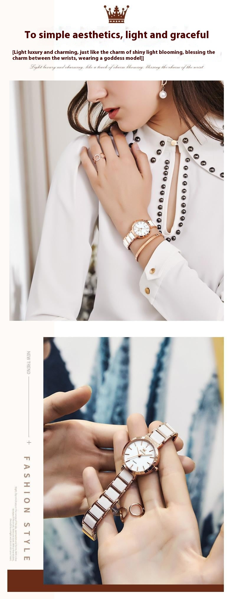 OLEVS Women's Fashionable Waterproof Original Quartz Watch