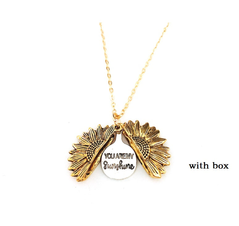 Sunflower Lettering Necklace